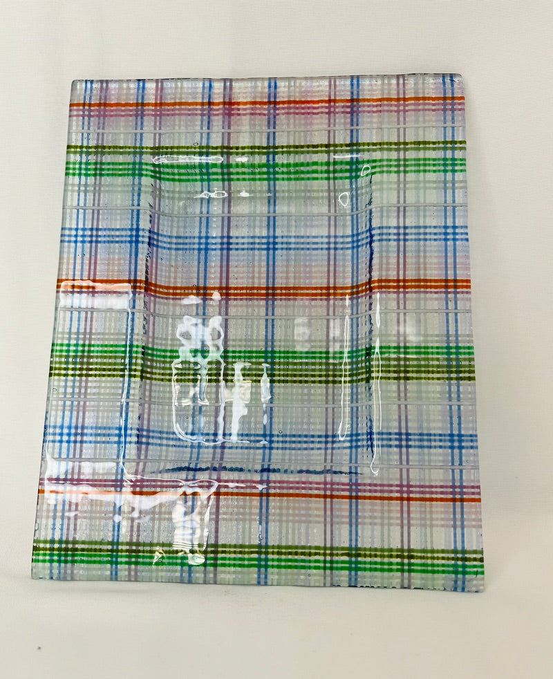 Trinket or Soap Dish (Large) in Plaid