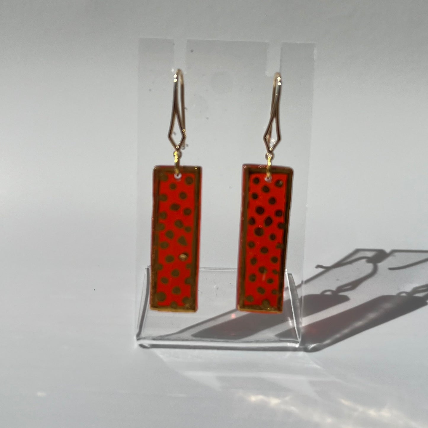 3 Orange Dot Earrings