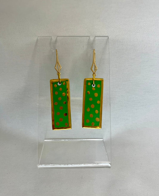 8 Green Dot Earrings