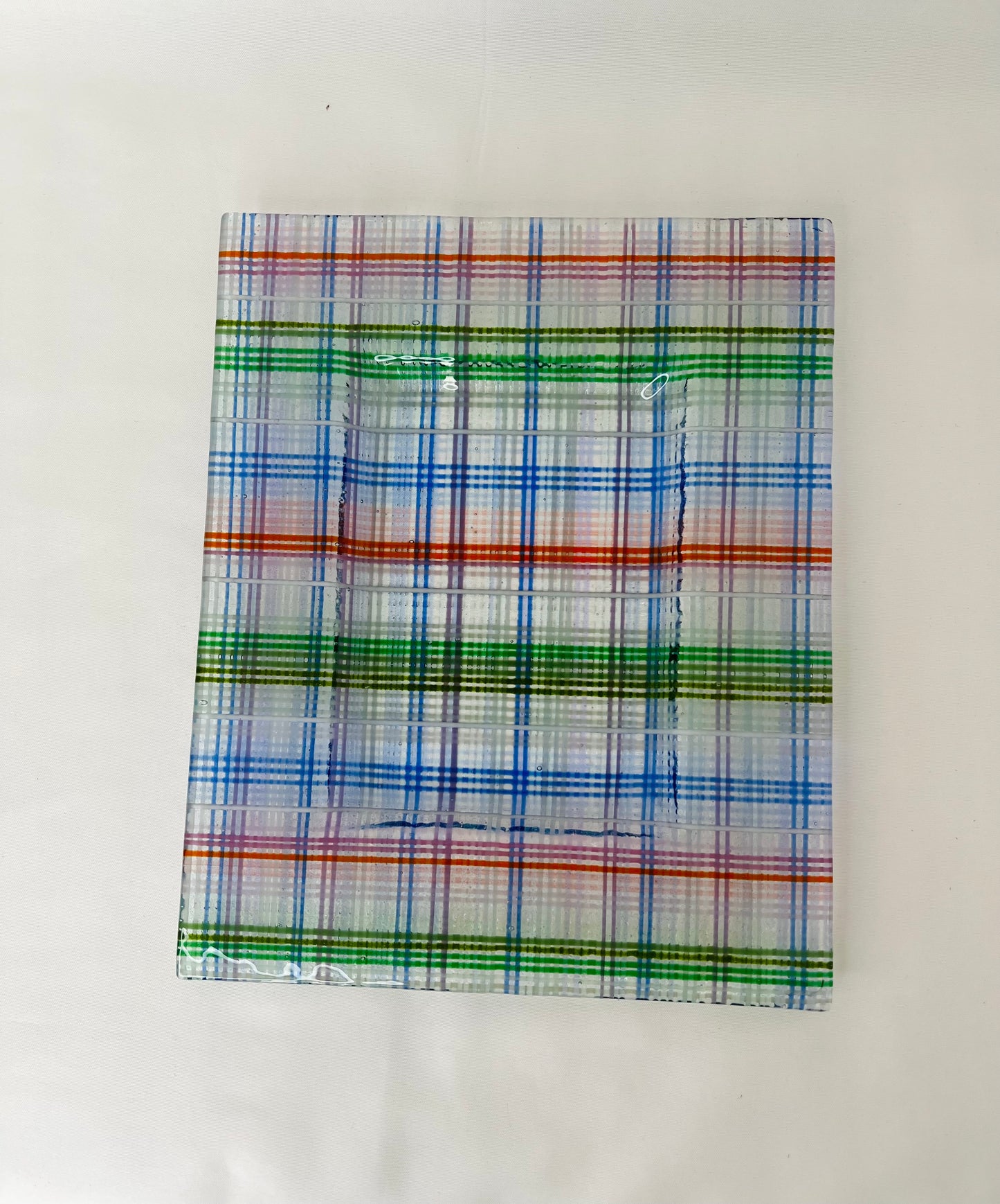 Trinket or Soap Dish (Large) in Plaid