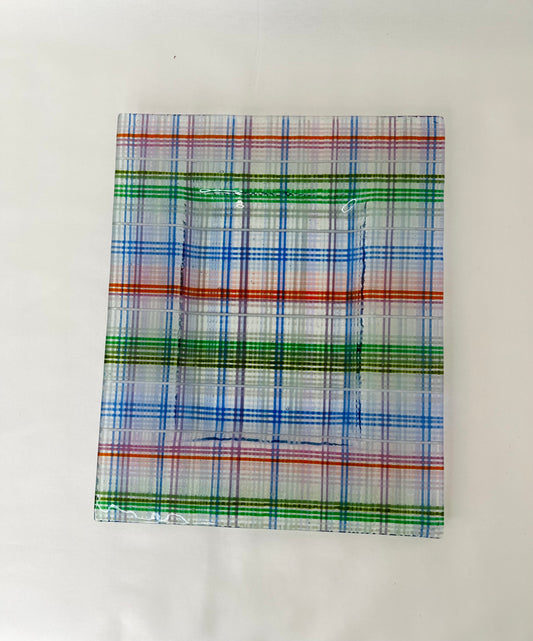 Trinket or Soap Dish (Large) in Plaid