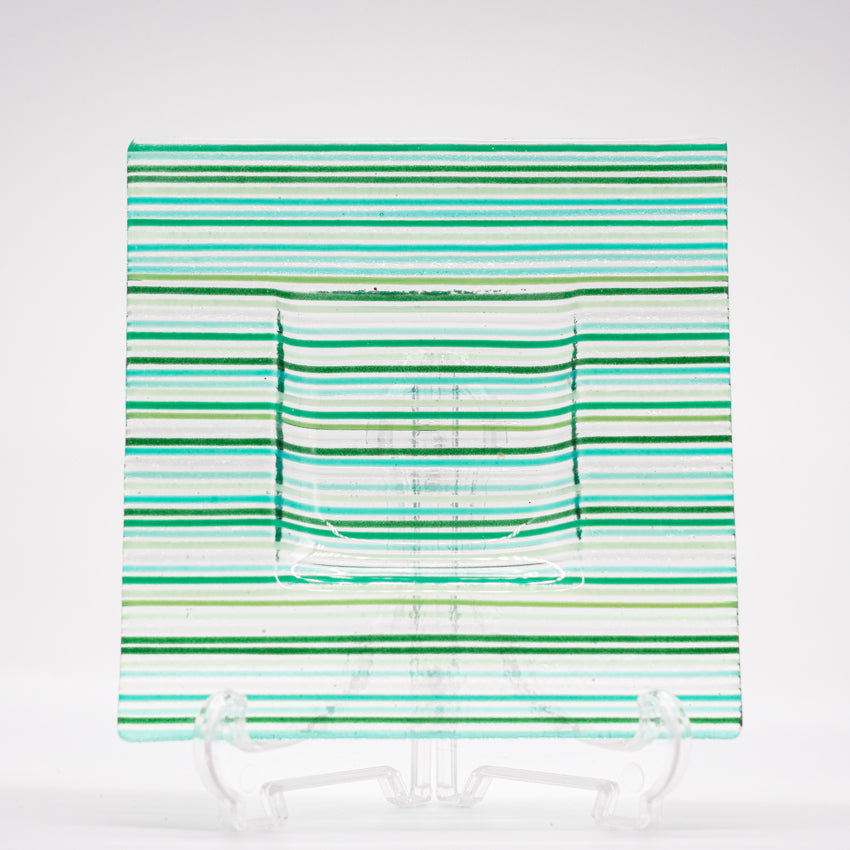Trinket Dish Small Green Stripe